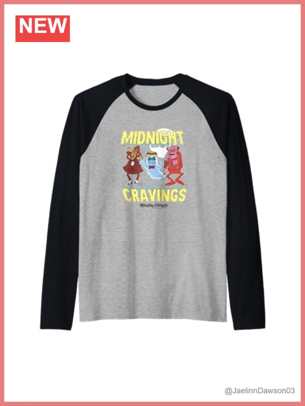 Boo Berry Monster Cereal Raglan Baseball Tee Classic Fit Long Sleeve